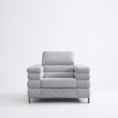 Grijze moderne fauteuil gestoffeerde eenzitter woonkamer meubilair 1-zits