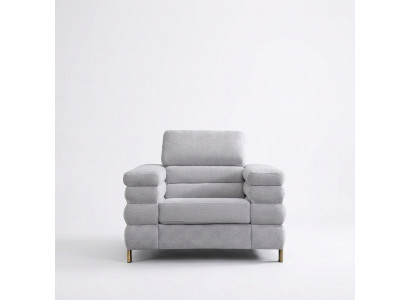 Grijze moderne fauteuil gestoffeerde eenzitter woonkamer meubilair 1-zits