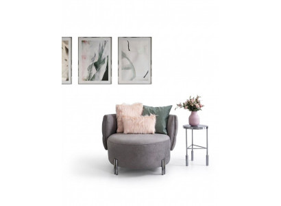 Grijze gestoffeerde fauteuil woonkamer enkele stof fauteuil lounge meubels