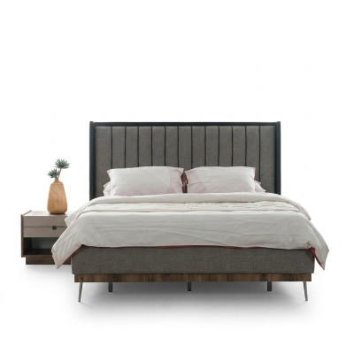 Grijs slaapkamer set Luxe bed 2x nachtkastjes Stijlvolle set.