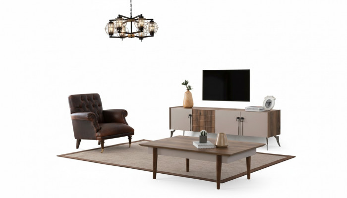 Woonkamer Designer Set Luxe Salontafel Moderne TV-kast 3-delig Nieuw