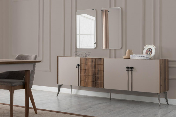 Edel eetkamerset Luxe eetkamerset Designer tafel Spiegel Stoelen