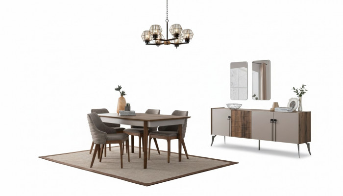 Edel eetkamerset Luxe eetkamerset Designer tafel Spiegel Stoelen