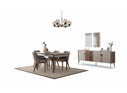 Edel eetkamerset Luxe eetkamerset Designer tafel Spiegel Stoelen