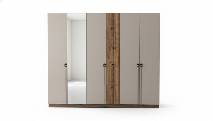 Beige slaapkamer kledingkast ontwerper kasten luxe houten kasten