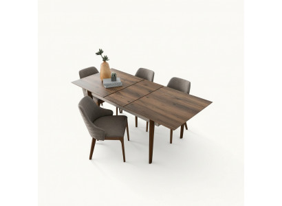 Grote eetkamer bruine tafel Houten meubels Designer eettafels