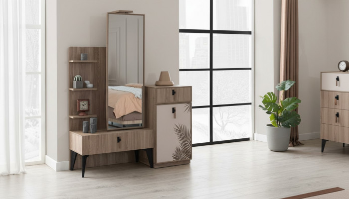 Slaapkamer luxe moderne commode met spiegel Moderne meubels Hout Nieuw