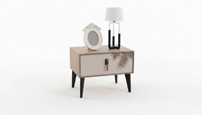 Beige nachtkastje ontwerper slaapkamer meubels luxe houten nachtkastjes