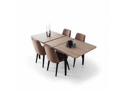 Bruine rechthoekige eettafel Eetkamermeubels Houten tafels Luxe meubelen