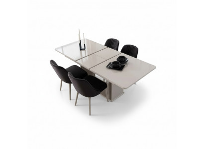 Eetkamermeubels Witte eettafel Eethoek Designer stoelen 5-delige set Nieuw