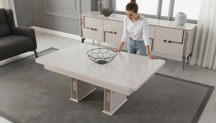 Witte salontafel woonkamer houten tafels luxe meubels design tafels