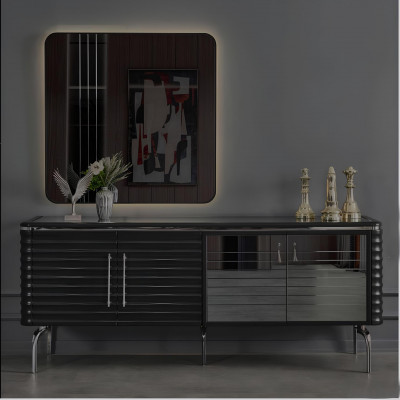 Volledige eetkamer meubels Ontwerper Sideboard Luxe eettafel 4 stoelen