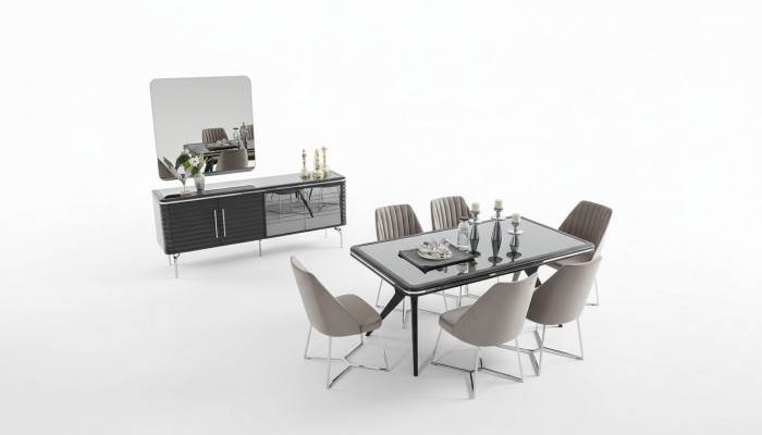 Volledige eetkamer meubels Ontwerper Sideboard Luxe eettafel 4 stoelen