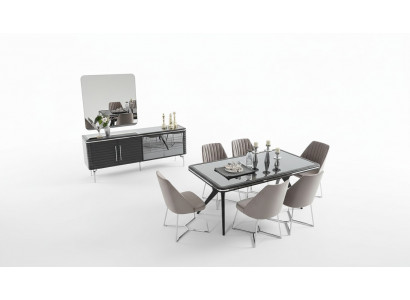 Volledige eetkamer meubels Ontwerper Sideboard Luxe eettafel 4 stoelen