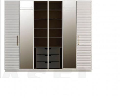 Modern tweepersoonsbed 2x nachtkastjes kledingkast slaapkamer set 4-delig