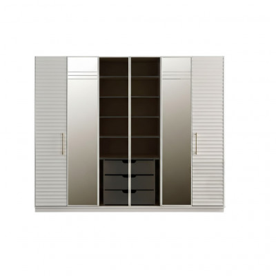 Ontwerpgarderobe met spiegel, slaapkamer luxe meubel kast.