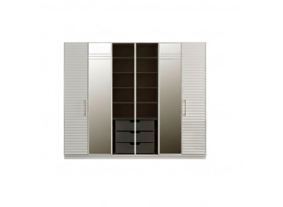 Ontwerpgarderobe met spiegel, slaapkamer luxe meubel kast.
