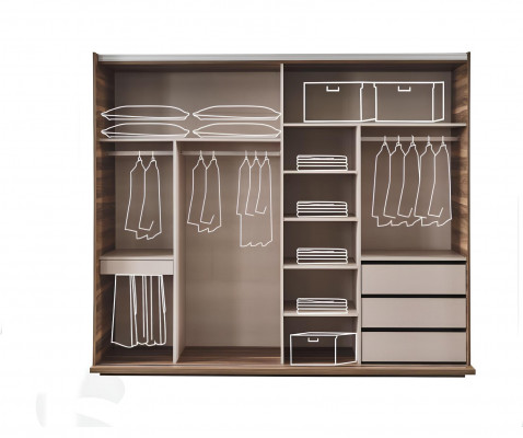 Zwarte kledingkast Moderne slaapkamermeubels Kast Houten kast