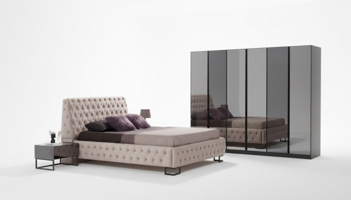 Luxe slaapkamerset designer meubels luxe bed houten kledingkast