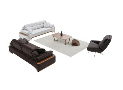 Zwart-witte bankstel 2x driepersoons luxe fauteuil Stijlvolle banken