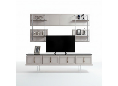 Witte woonkamer wandmeubel tv-kast luxe hangrek 3-delige set nieuw