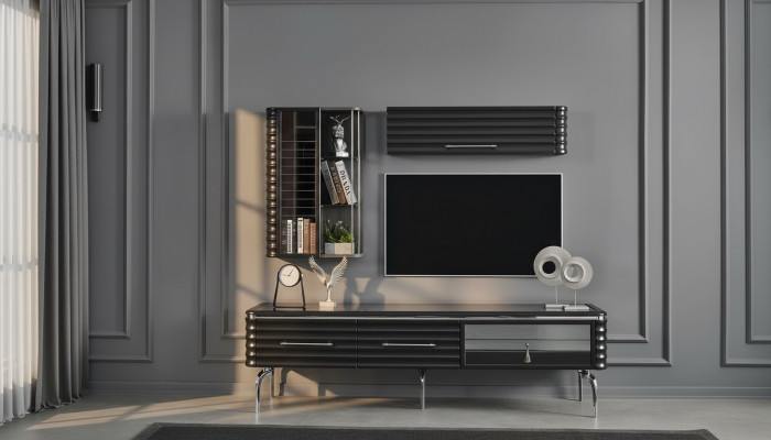 Modern woonkamerset Ontwerper TV-kast Luxe 2x muurkasten 3-delig