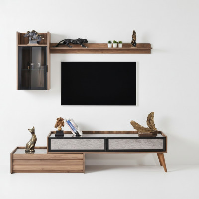 Modern wandmeubel ontwerper houten tv-kast luxe wandkast rek 3-delig