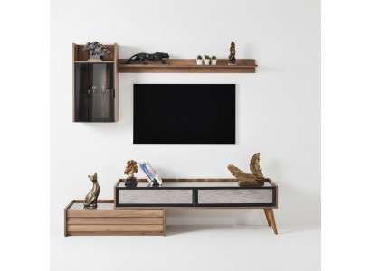 Modern wandmeubel ontwerper houten tv-kast luxe wandkast rek 3-delig