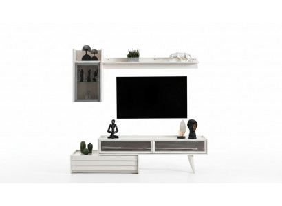 Witte houten woonwand ontworpen wandkast luxe plank Edler tv-kast