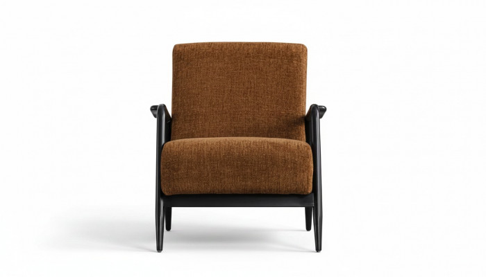 Bruine woonkamer fauteuil loungestoel met één zitplaats stoffen fauteuil textiel meubels nieuw