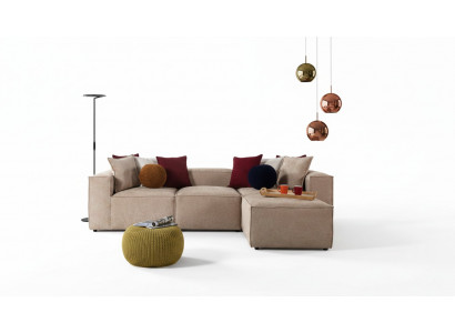 Beige woonkamer Luxe hoekbank L-vorm Bank Bekleding Moderne Banken Nieuw