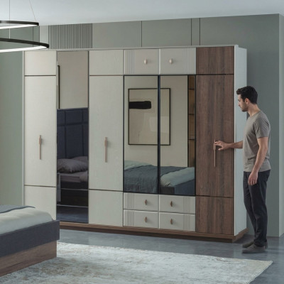 Grote Witte Kledingkast Stijlvol Slaapkamer Hout Luxe Kasten