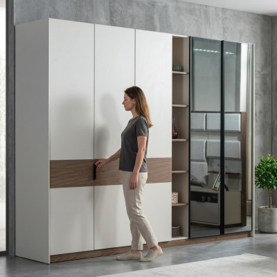 Witte slaapkamer kledingkast Luxe Moderne kast met schuifdeuren