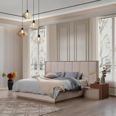 Exclusief tweepersoonsbed Gestoffeerde bedden Slaapkamer Moderne inrichting