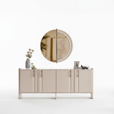 Eetkamer Luxe dressoir Elegante glazen spiegel 2-delige set