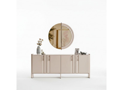 Eetkamer Luxe dressoir Elegante glazen spiegel 2-delige set