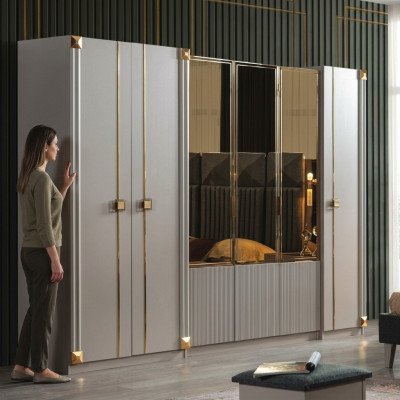 Ontwerper kledingkast Slaapkamer Luxe kasten Stijl Houten meubels