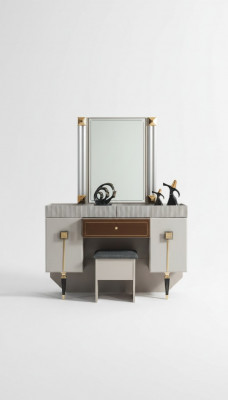 Moderne slaapkamer houten meubels kaptafel kruk spiegel set