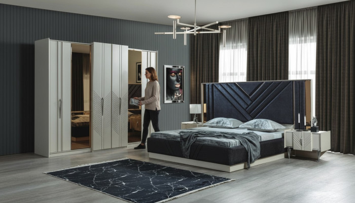 Slaapkamer Bedden Ontwerper Kledingkast Hout Nachtkastjes Set