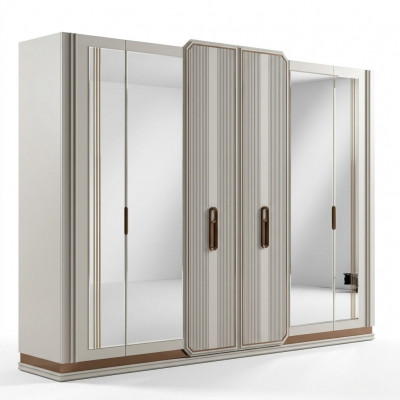 Witte slaapkamer kledingkast glazen kast houten kast Moderne meubels