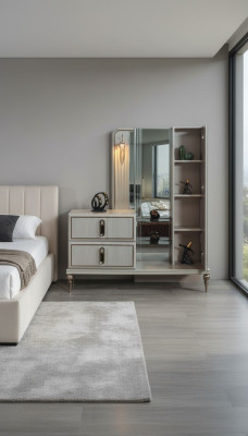 Exclusieve houten commode Luxe spiegel Slaapkamer Edele stijlvolle meubels