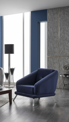 Zetel luxe woonkamer modern design textiel meubels luxe zitplaats blauw.