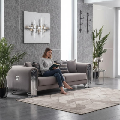 Elegante stoffen bank gestoffeerd bankstel meubels woonkamer meubels textielbanken