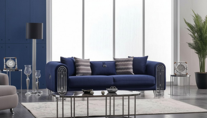 Woonkamerbank 3-zits Modern Design Bekleed Textiel Meubels Luxe Bank Woonkamerbank 3-zits Modern Ontwerp Bekleed Textiel Meubels Luxe Bank