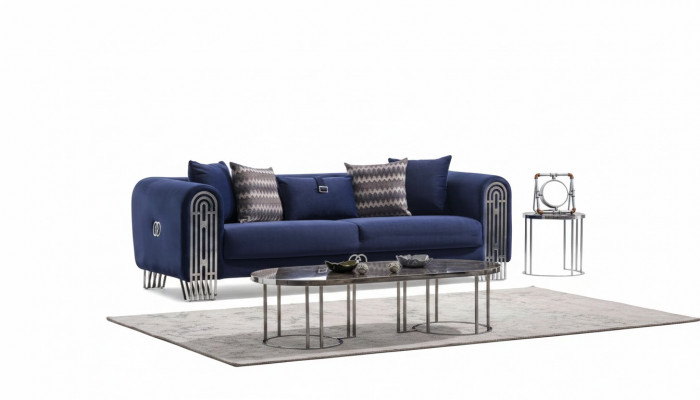 Woonkamerbank 3-zits Modern Design Bekleed Textiel Meubels Luxe Bank Woonkamerbank 3-zits Modern Ontwerp Bekleed Textiel Meubels Luxe Bank