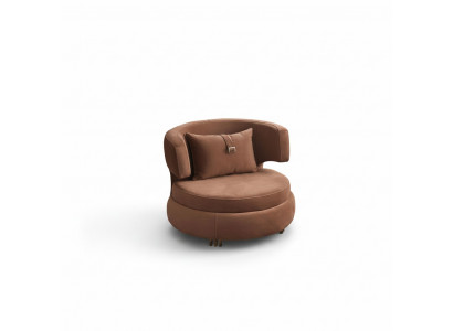 Luxe fauteuil woonkamer gestoffeerd textiel meubels bruin zitplaats nieuw modern ontwerp