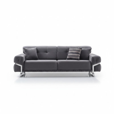 Grijze designer driepersoons woonkamer meubelen stoffen bankstel modern