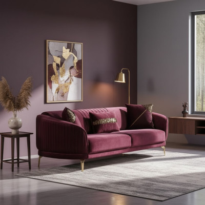 Moderne driezits luxe bankstellen Woonkamer meubelstof Textiel Bank Fluweel