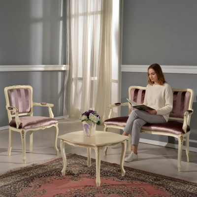 Klassieke zithoek Bank Fauteuil Woonkamer meubels Banken Set Nieuw
