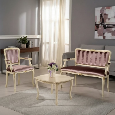 Klassieke zithoek Bank Fauteuil Woonkamer meubels Banken Set Nieuw